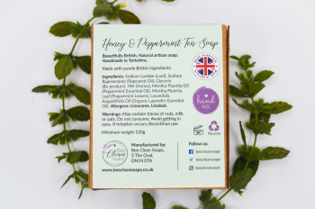 Honey & Peppermint Tea Soap Bar by Bee Clean - 120g